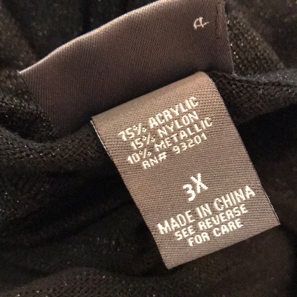 DOTS Black Shimmer Tunic Sweater 3X - Picture 8 of 8